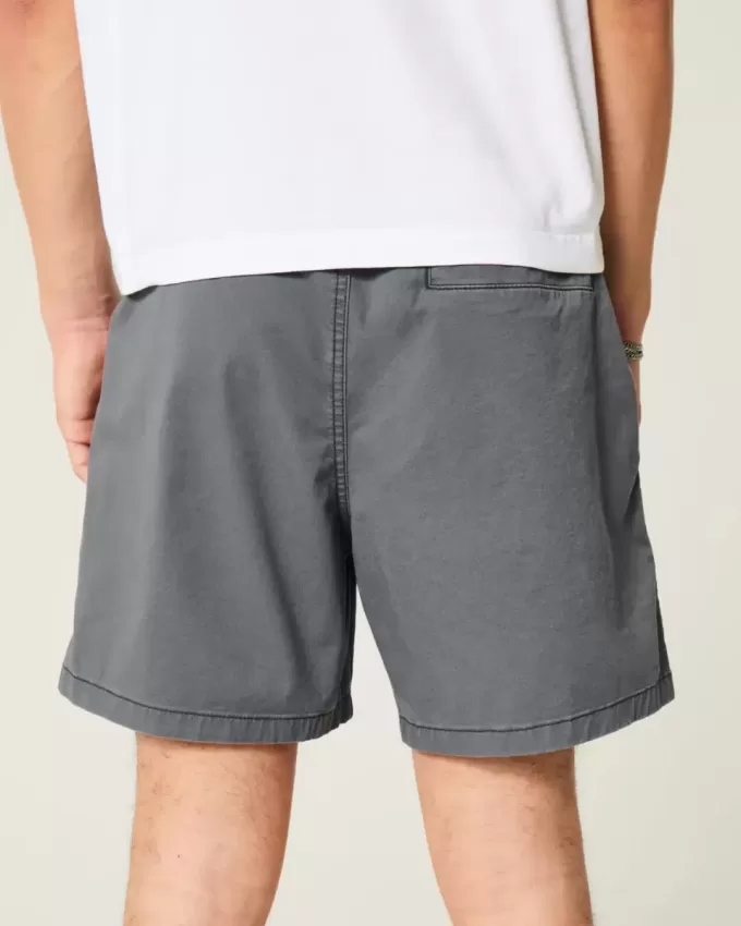 Twill-Shorts zum Überziehen bis zur Mitte des Oberschenkels