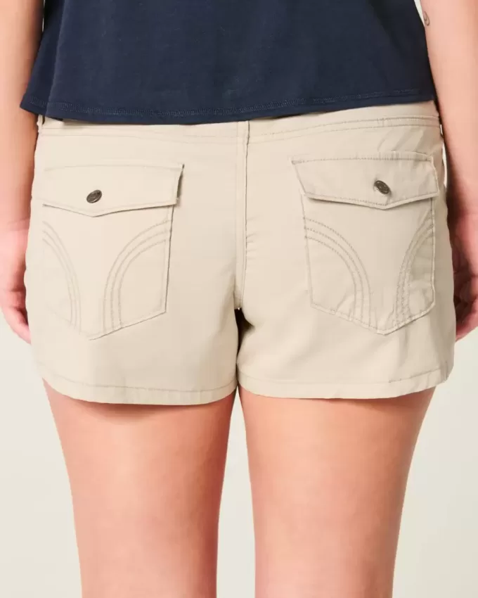 Ultra Low Rise Khaki Twill Mini Shorts Ultra Low Rise Khaki Twill Mini Shorts