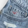 Ultra Low Rise Mini-Jeansshorts mit Stickerei