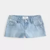 Ultra Low Rise Ripped Mini-Jeansshorts in mittlerer Waschung