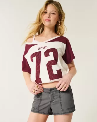 Ultra Low Rise Twill Mini-Shorts