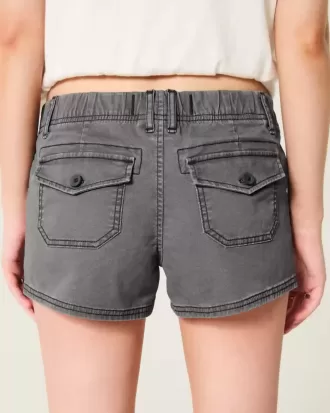 Ultra Low Rise Twill Mini-Shorts