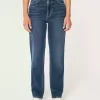 Ultrahoch geschnittene Straight-Jeans im 90er-Stil mit dunkler Waschung Ultrahoch geschnittene Straight-Jeans im 90er-Stil mit dunkler Waschung
