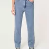 Ultrahoch geschnittene Straight-Jeans im Stil der 90er mit mittlerer Waschung