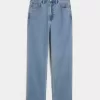 Ultrahoch geschnittene Straight-Jeans im Stil der 90er mit mittlerer Waschung