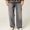 Verwaschene graue Skater-Baggy-Jeans
