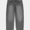 Verwaschene graue Skater-Baggy-Jeans