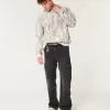 Verwaschene schwarze Baggy-Cargojeans