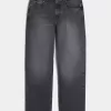 Verwaschene schwarze Baggy-Jeans Verwaschene schwarze Baggy-Jeans
