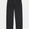 Verwaschene schwarze Baggy-Jeans Verwaschene schwarze Baggy-Jeans