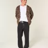 Verwaschene schwarze Baggy-Jeans mit Nieten