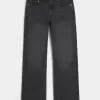 Verwaschene, schwarze, lässige Bootcut-Jeans Verwaschene, schwarze, lässige Bootcut-Jeans