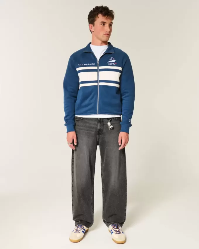 Verwaschene schwarze Skater-Baggy-Jeans Verwaschene schwarze Skater-Baggy-Jeans