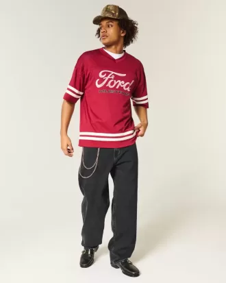 Verwaschene schwarze Skater-Baggy-Jeans