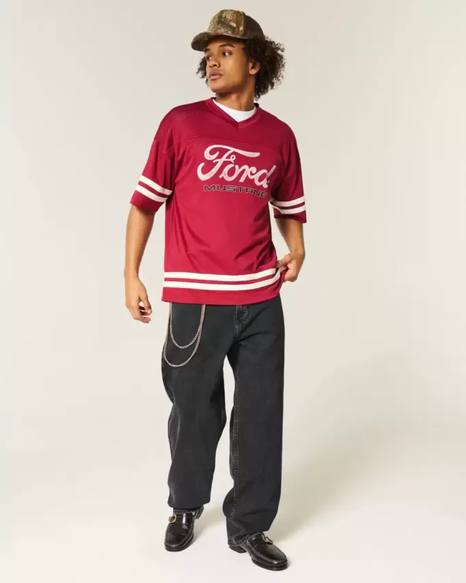 Verwaschene schwarze Skater-Baggy-Jeans
