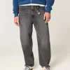 Verwaschene schwarze Skater-Baggy-Jeans Verwaschene schwarze Skater-Baggy-Jeans