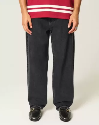 Verwaschene schwarze Skater-Baggy-Jeans