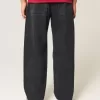 Verwaschene schwarze Skater-Baggy-Jeans