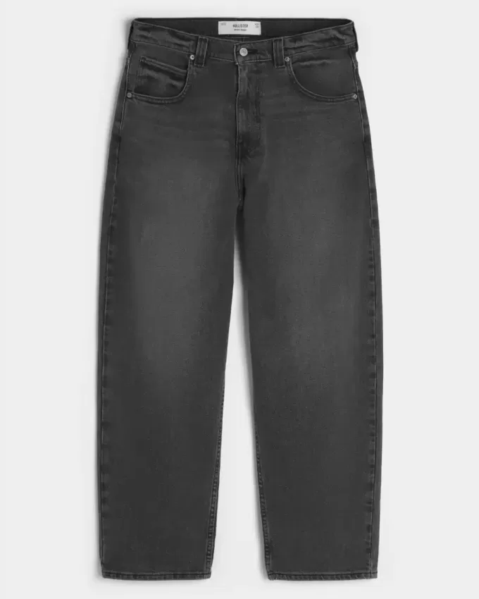 Verwaschene schwarze Skater-Baggy-Jeans Verwaschene schwarze Skater-Baggy-Jeans