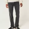 Verwaschene schwarze Straight Jeans