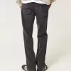 Verwaschene schwarze Straight Jeans