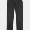 Verwaschene schwarze Straight Jeans