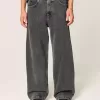 Verwaschene schwarze Super Baggy-Jeans Verwaschene schwarze Super Baggy-Jeans