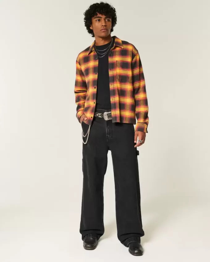 Verwaschene schwarze Super Baggy Painter Jeans