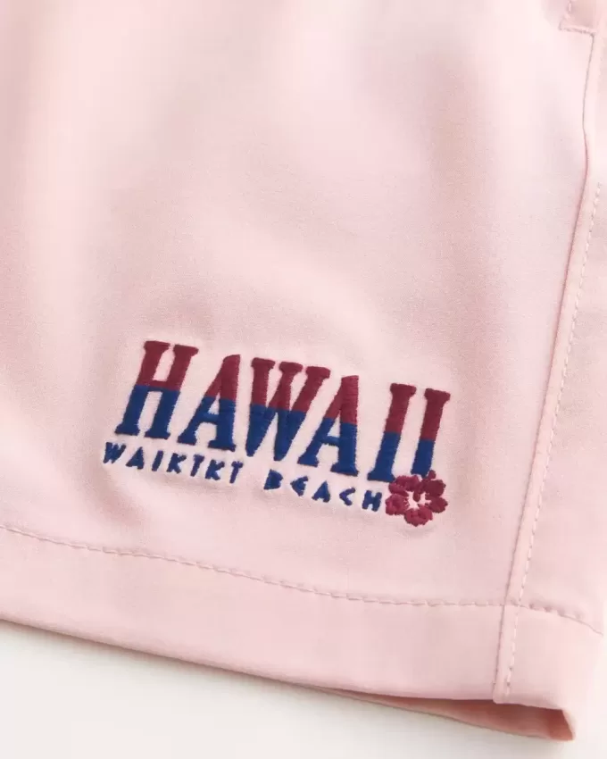 Volley-Badehose mit Hawaii-Grafik bis zur Mitte des Oberschenkels