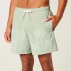 Volley-Badehose mit Stickerei bis zur Mitte des Oberschenkels