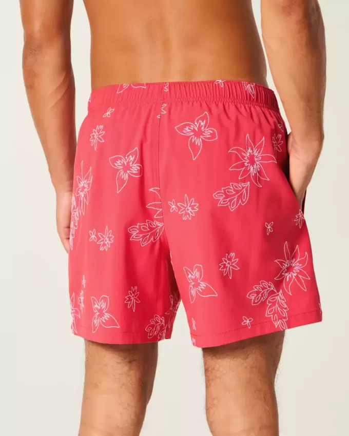 Volley-Badehose mit Stickerei bis zur Mitte des Oberschenkels