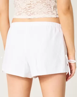 Weiche Shorts aus Leinenmischung mit seitlicher Schleife