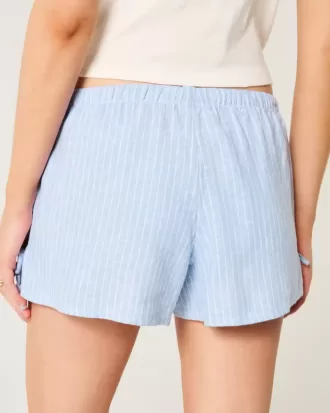 Weiche Shorts aus Leinenmischung mit seitlicher Schleife