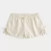 Weiche Shorts aus Leinenmischung mit seitlicher Schleife Weiche Shorts aus Leinenmischung mit seitlicher Schleife