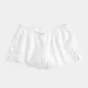 Weiche Shorts aus Leinenmischung mit seitlicher Schleife