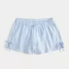 Weiche Shorts aus Leinenmischung mit seitlicher Schleife