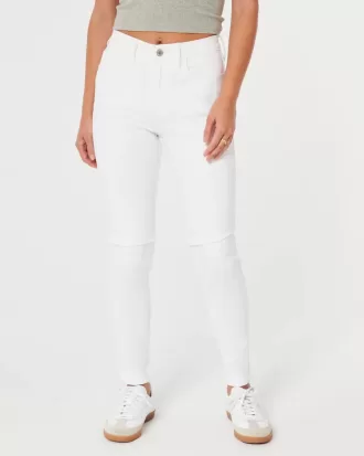Weiße Super Skinny Jeans mit hohem Bund