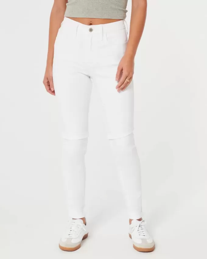 Weiße Super Skinny Jeans mit hohem Bund Weiße Super Skinny Jeans mit hohem Bund