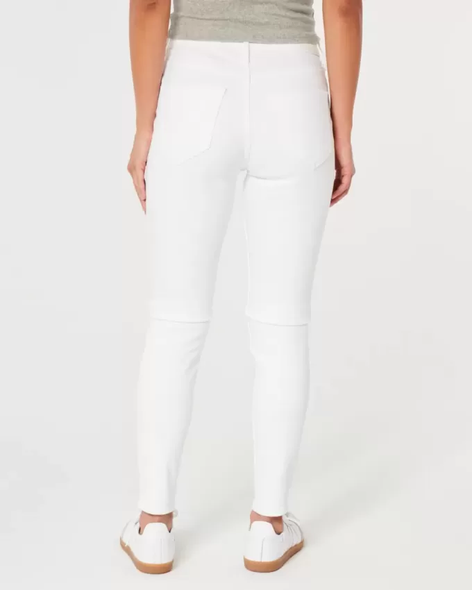Weiße Super Skinny Jeans mit hohem Bund Weiße Super Skinny Jeans mit hohem Bund