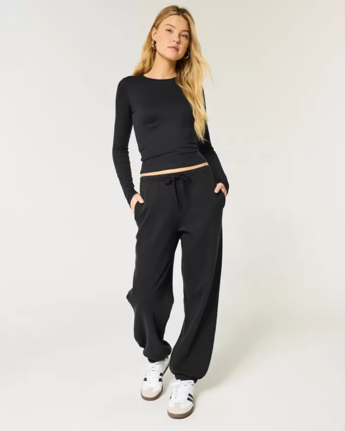 Weite Fleece-Jogginghose