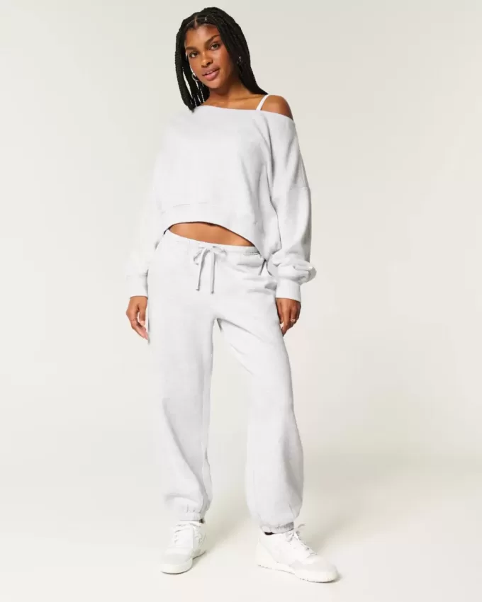 Weite Fleece-Jogginghose