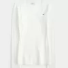 Zopfmuster-Pullover mit V-Ausschnitt und Symbol