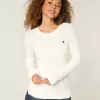 Zopfmuster-Strickpullover mit Sternenmuster und Rundhalsausschnitt