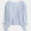 Zopfmusterpullover mit Schleifenärmeln