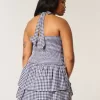 Zweilagiges, gesmoktes Neckholder-Skortkleid